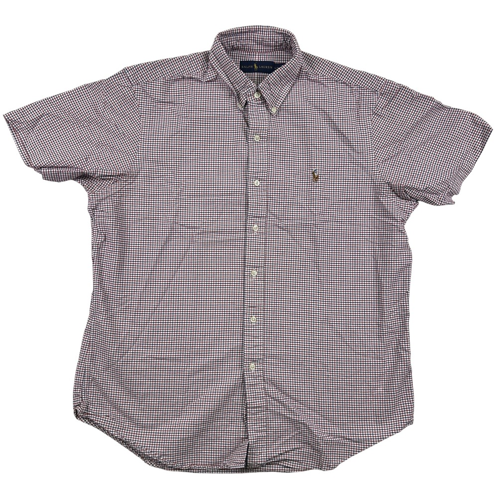 Ralph‎ Lauren Shirt Mens Large Plaid Short Sleeve Button Down Classic Fit